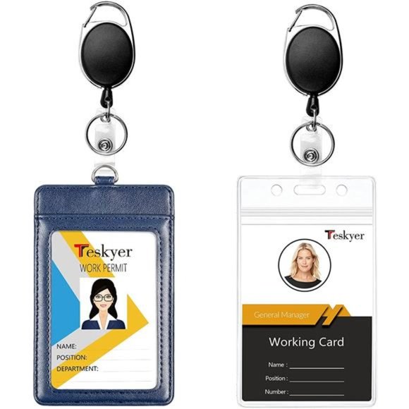 Accessories 2 Pack Heavy Duty Metal Retractable Badge Holder Reel